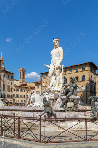 Fontaine de Neptune, Piazza della Signoria, à Florence, Italie