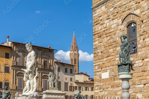 Fontaine de Neptune, Piazza della Signoria, à Florence, Italie photo