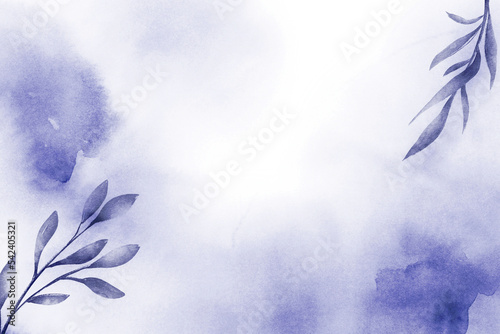 Abstract watercolor purple floral background texture paper