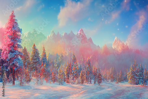 Pastel colored landscape 