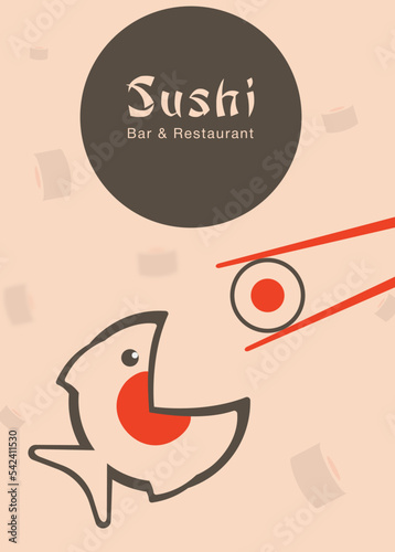 Japanese food Sushi vector illustration banner