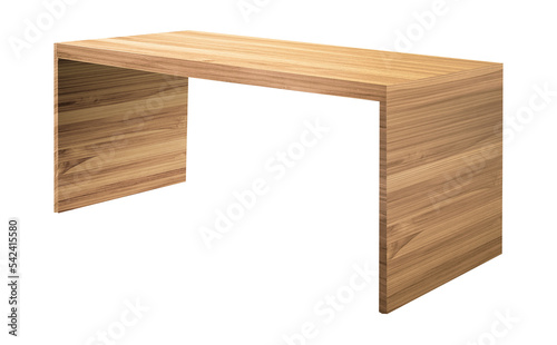 Empty wooden table top isolated, desk mockup, product display stand
