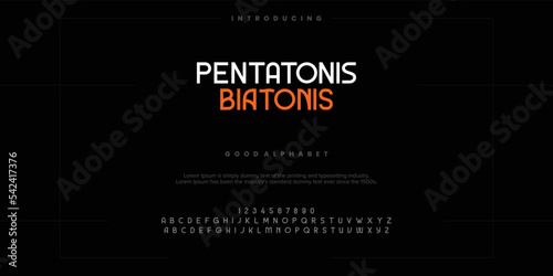 Modern abstract digital alphabet font. Minimal technology typography, Creative urban sport fashion futuristic font and with numbers. vector illustration