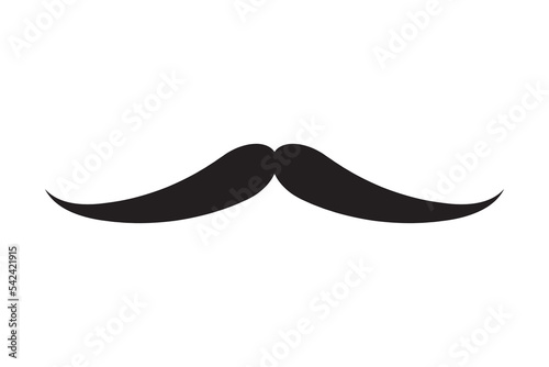 Moustache vector icon. Black retro style mustache. Shave barber vintage man face