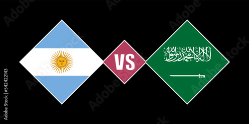 Argentina vs Saudi Arabia flag concept. Vector illustration.