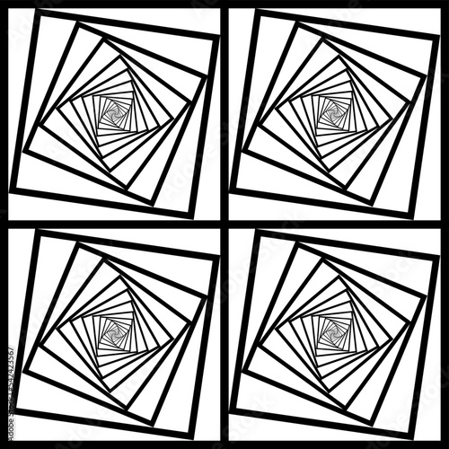 Seamless Pattern geometric monochrome illusion