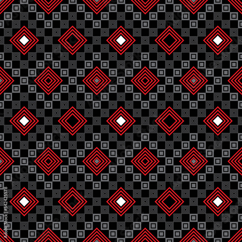 Geometric pattern Seamless red black