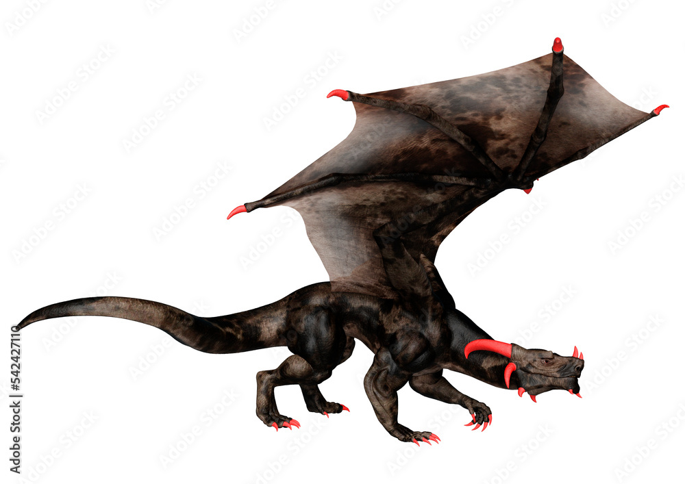 Fototapeta premium 3D Rendering Fairy Tale Dragon on White