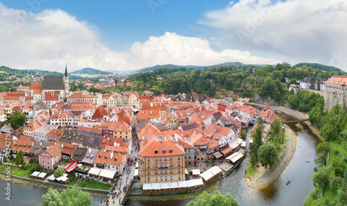 Panoramic view of Cesky Krumlov. Czech republic