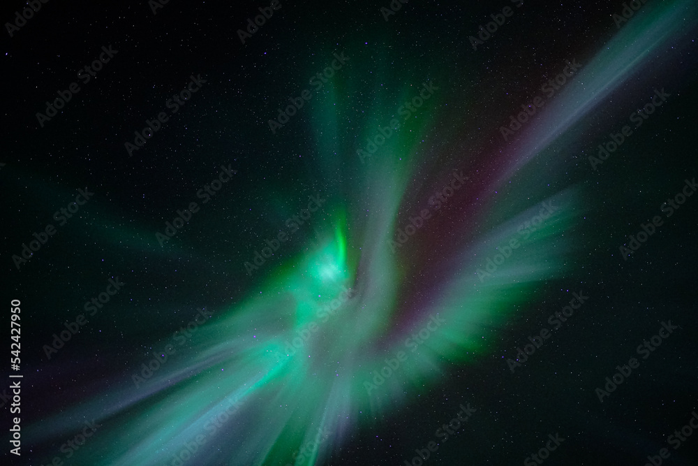 Space background with Aurora Borealis