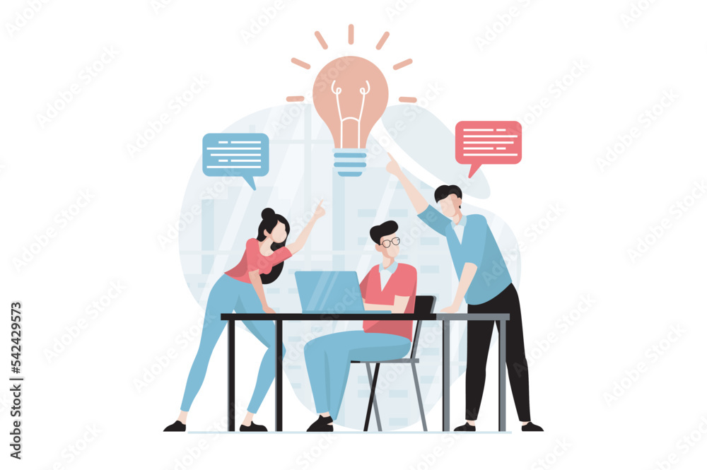 Focus group concept with people scene in flat design. Marketer team discusses and conducts marketing research, analyzes buyers to promote business. Vector illustration with character situation for web Focus group concept with people scene in flat design. Marketer team discusses and conducts marketing research, analyzes buyers to promote business. Vector illustration with character situation for web