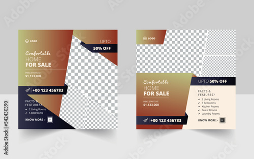 Real Estate House Sale Social Media Post And Web Banner