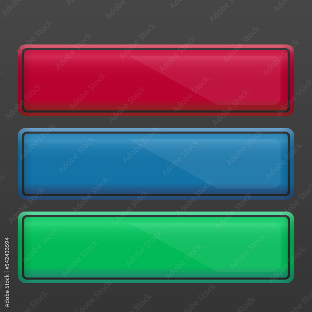 A set of rounded rectangular buttons for a website with a frame. A set of rounded rectangular buttons for a website with a frame.
