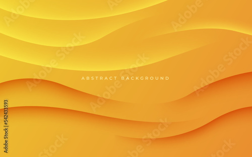 abstract yellow orange dynamic wavy shadow and light modern design geometric futuristic vector background illustration.