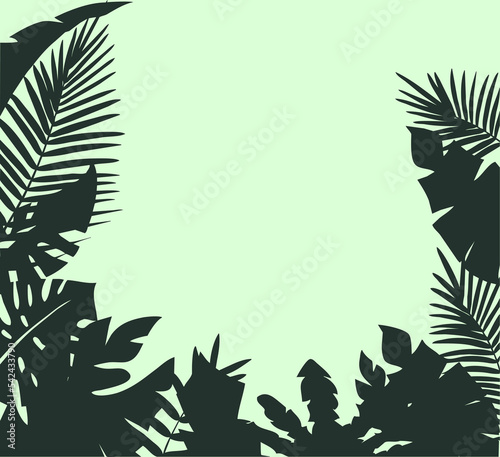 Tropical leaf silhouette frame for you
