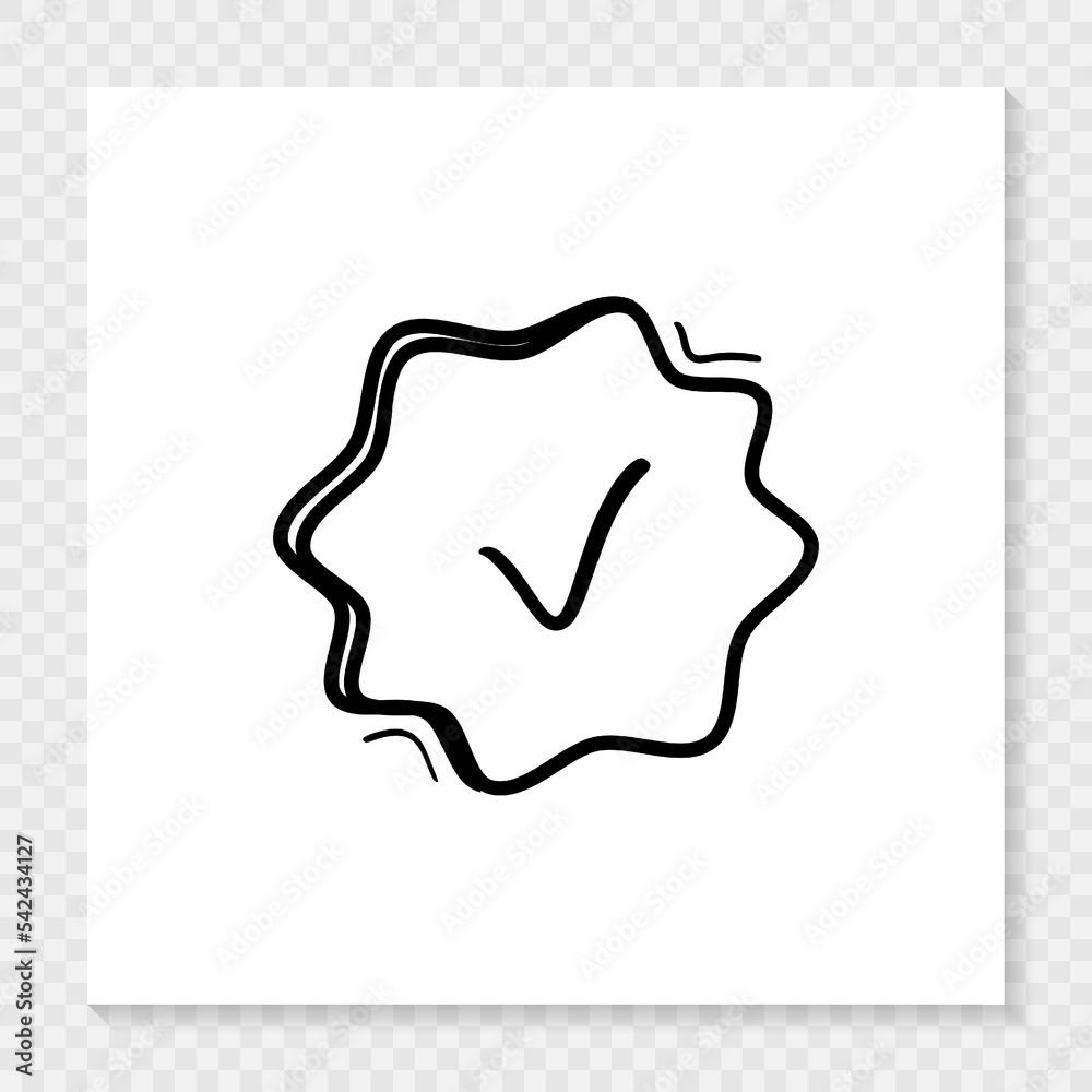 Vote or approved check mark hand drawn icon. Vector EPS 10 Vote or approved check mark hand drawn icon. Vector EPS 10