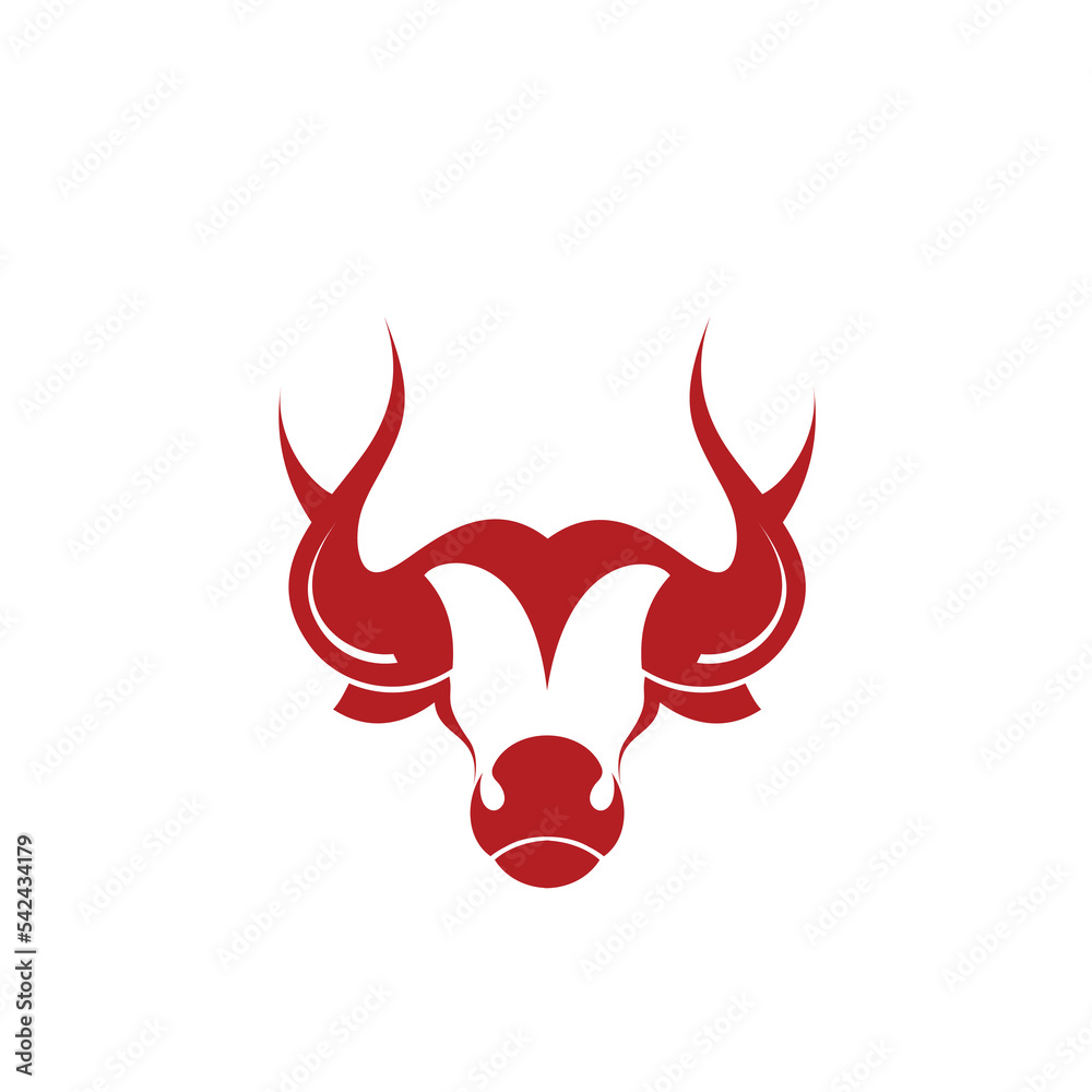red horn mascot logo icon