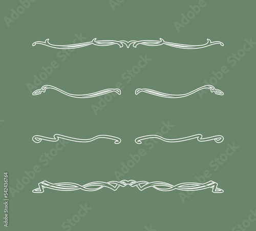 曲線モチーフのシンプルで可愛い白い飾り線セット