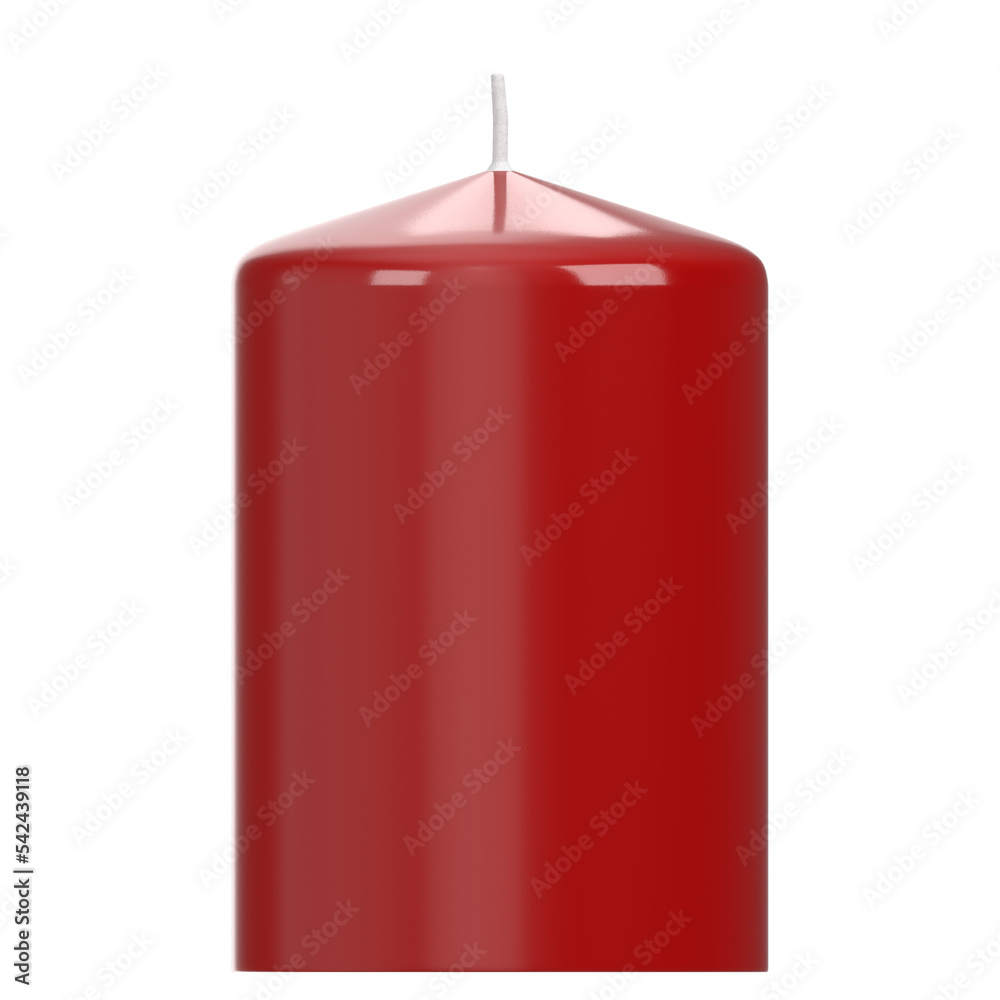 3d rendering illustration of a red pillar candle 3d rendering illustration of a red pillar candle
