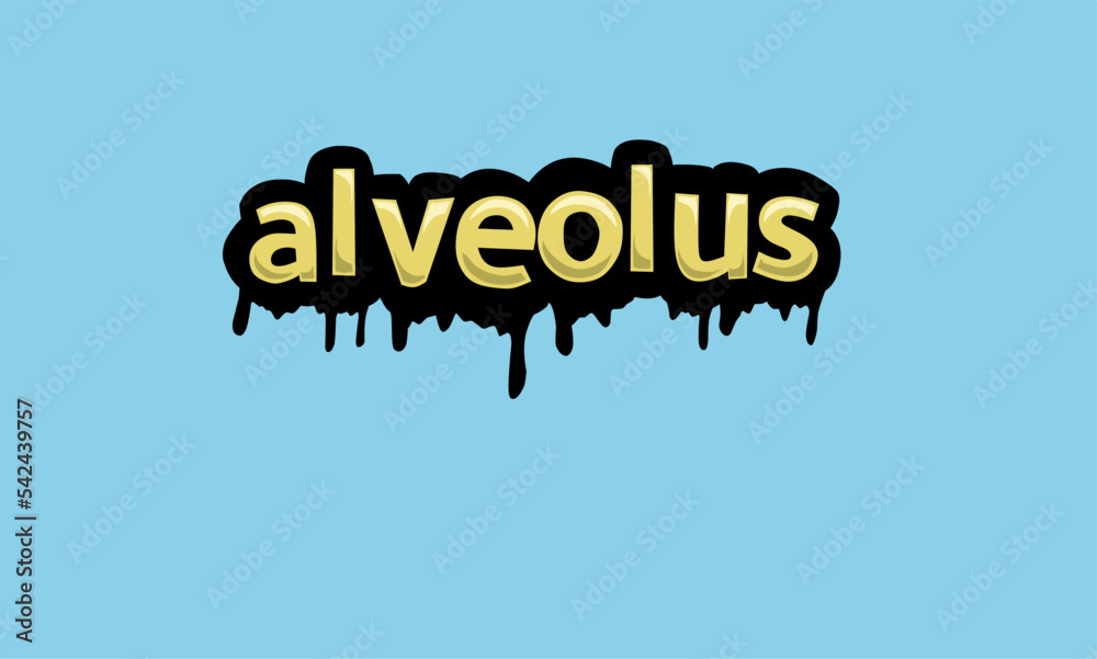 ALVEOLUS writing vector design on a blue background