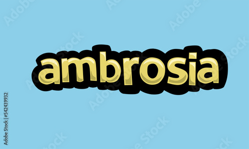AMBROSIA writing vector design on a blue background