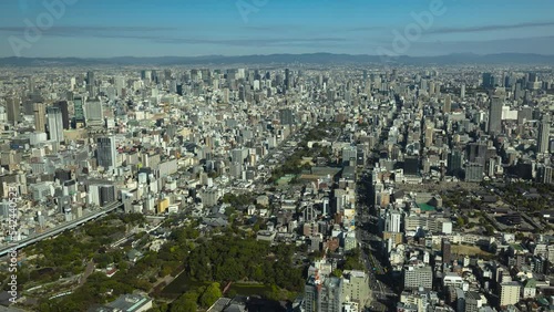 大阪　風景　ハルカスからの眺め　タイムラプス