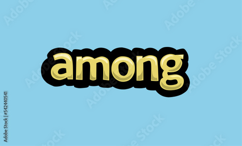 AMONG writing vector design on a blue background