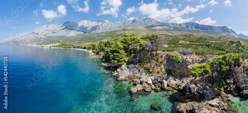 Stunning landscape with rocky island and clean water on the beach,Brela,Makarska riviera,Dalmatia,Croatia,Europe