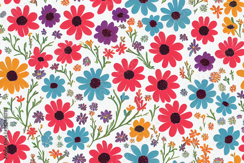 Wild Flower Pattern with All different types of flowers.