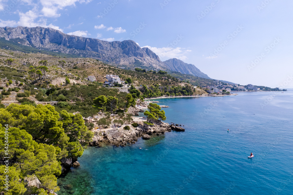 Stunning landscape with rocky island and clean water on the beach,Brela,Makarska riviera,Dalmatia,Croatia,Europe