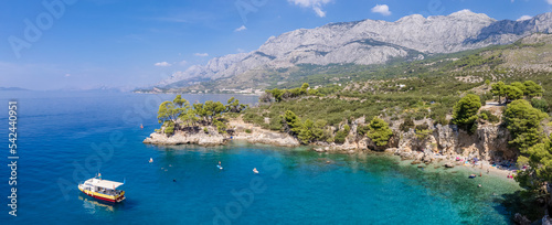 Amazing coast in Brela on Makarska Riviera, Dalmatia, Croatia photo