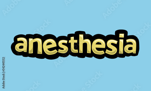 ANESTHESIA writing vector design on a blue background
