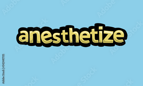 ANESTHETIZE writing vector design on a blue background