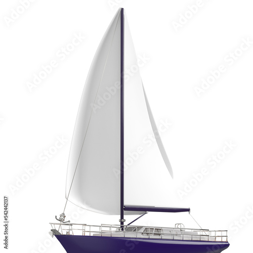 3d rendering illustration of a regatta sailboat photo