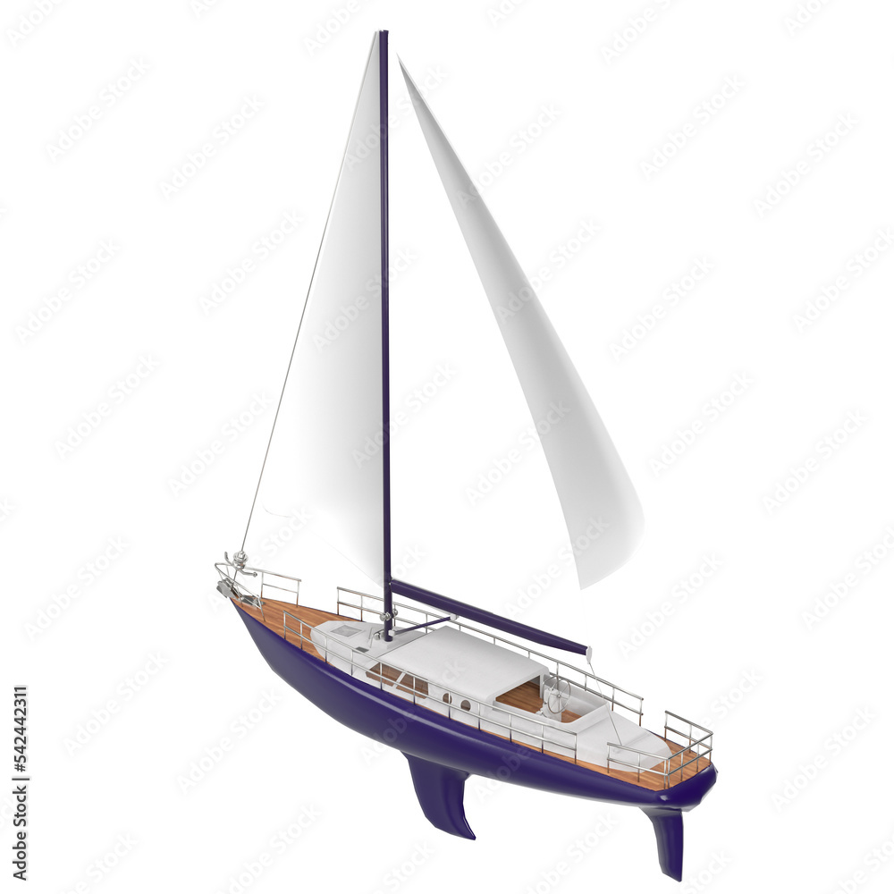3d rendering illustration of a regatta sailboat