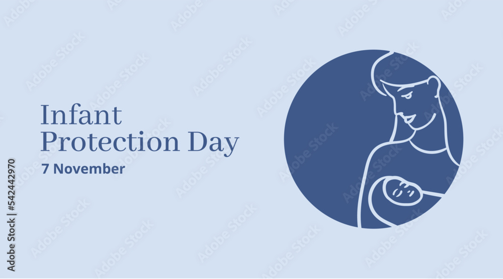 Infant Protection Day, November 7, mother holding child vector, mom and baby love