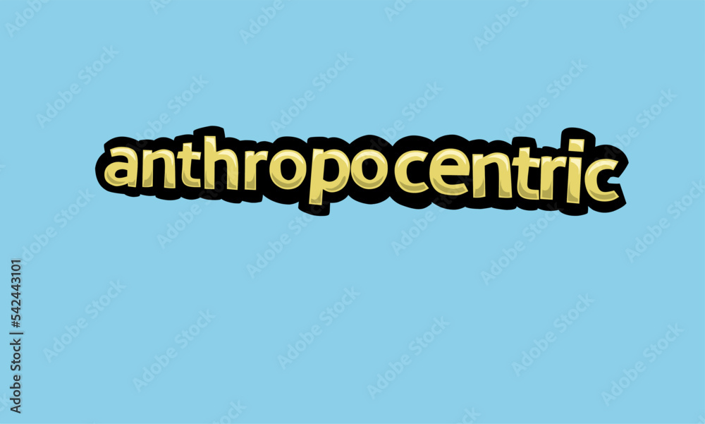 ANTHROPOCENTRIC writing vector design on a blue background