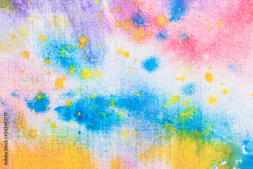 Vibrant colored splashes, abstract Hand Painted Multicolor background © svetlanais