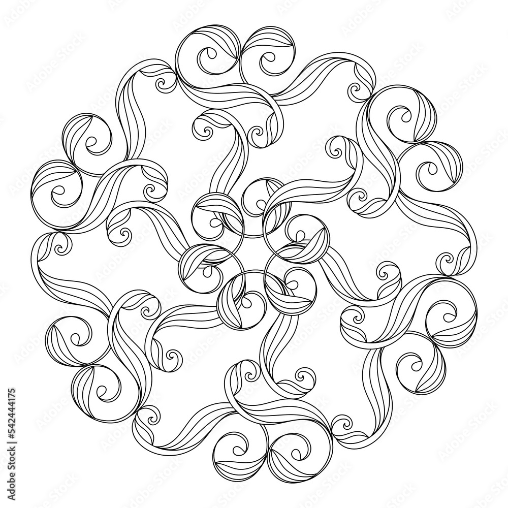 Mandala coloring page. Hand drawn vector illustration