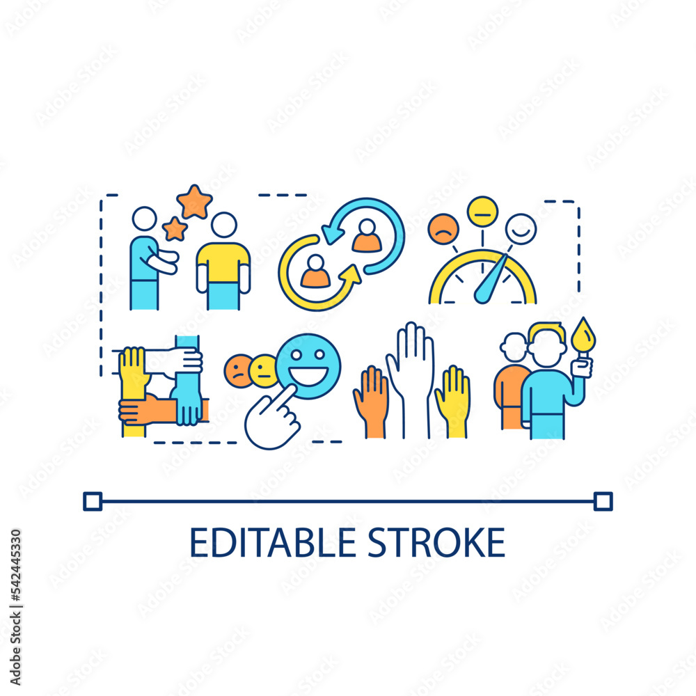 Human resources mentoring concept icon. Supportive work environment ...