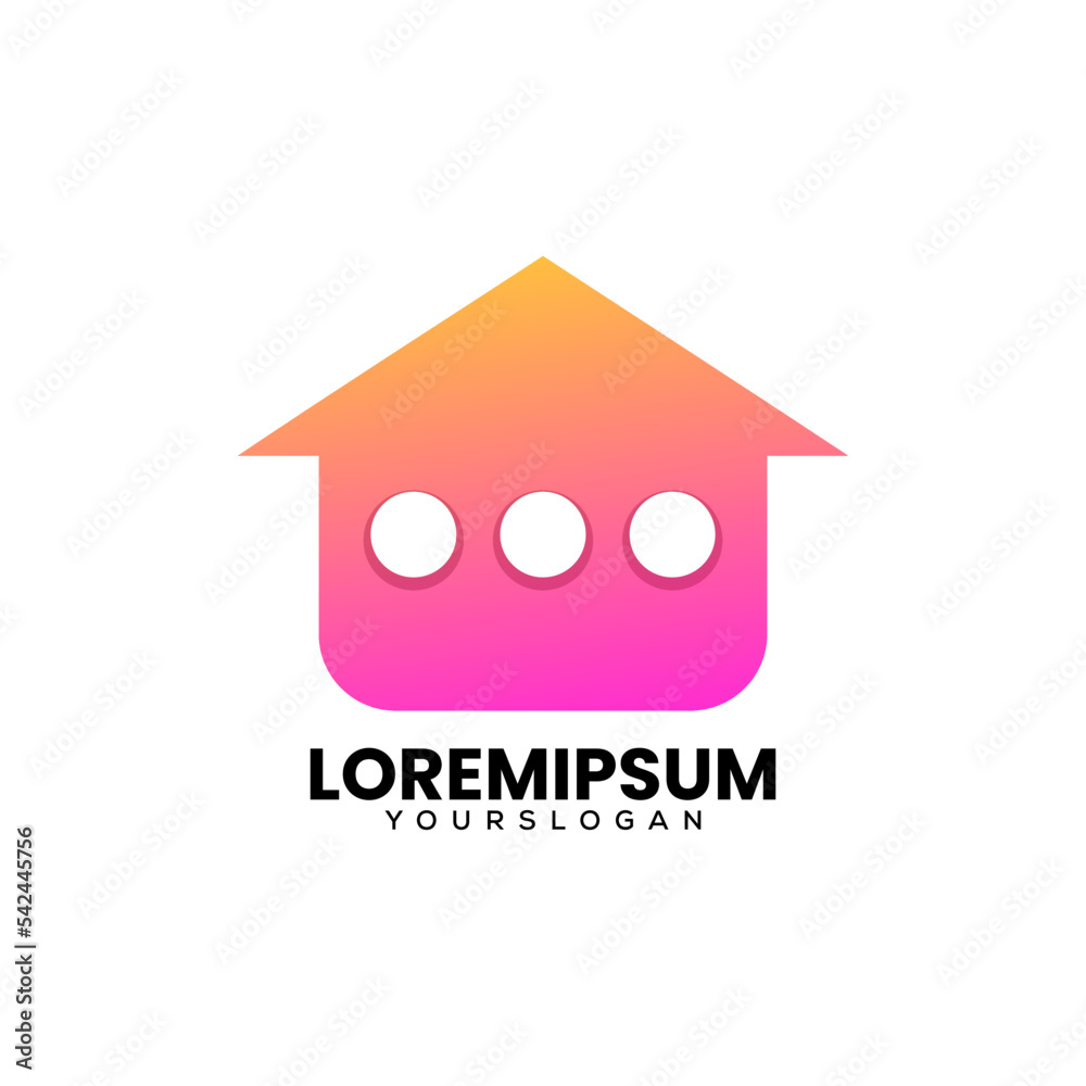 chat home logo design template chat home logo design template