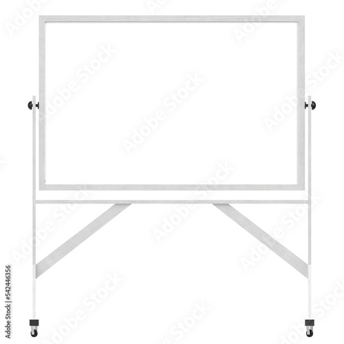 3d rendering illustration of a reversible freestanding whiteboard