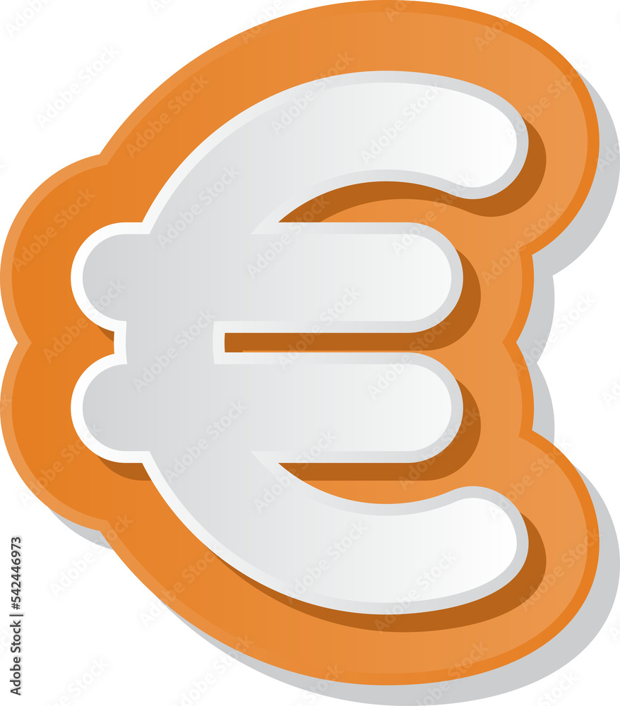 Obraz premium colorful paper alphabet symbols, euro sign.