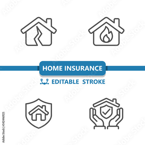 Home Insurance Icons. Security, House, Shield Icon © 13ree_design
