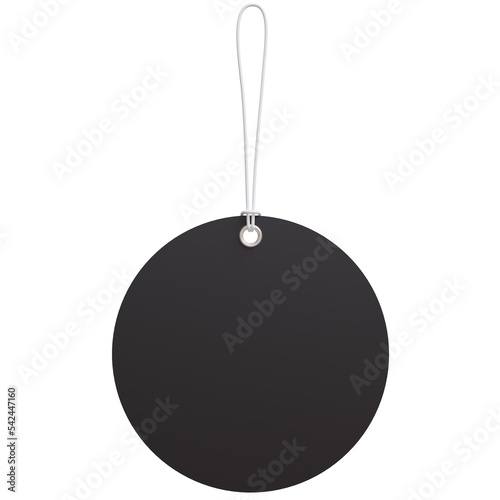 Black price tag, round shape, transparent background, PNG. Blank empty card, Black Friday sale template