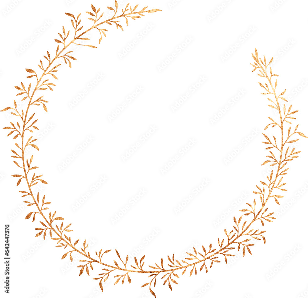 Luxury garland made of gold foil textured leaves Luxury garland made of gold foil textured leaves