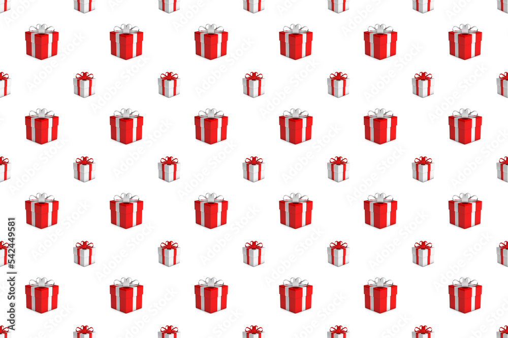 Seamless pattern Gift box red and white color. Christmas and New Year horizontal background with gift boxes. Happy Birthday and Anniversary. Wedding romantic backdrop. Seamless pattern Gift box red and white color. Christmas and New Year horizontal background with gift boxes. Happy Birthday and Anniversary. Wedding romantic backdrop.