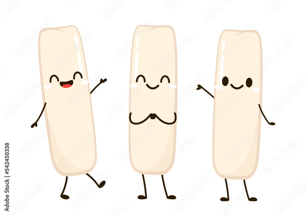 Cute Tteokbokki noodle cartoon. Korean street food. simple vector logo sausage. Tteokbokki is korean food. Cute Tteokbokki noodle cartoon. Korean street food. simple vector logo sausage. Tteokbokki is korean food.