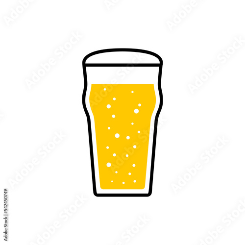 Fotografia, Obraz Pint of lager beer with foam and bubbles isolated PNG