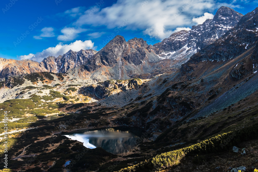 Tatry krajobraz górski jesień słońce chmury